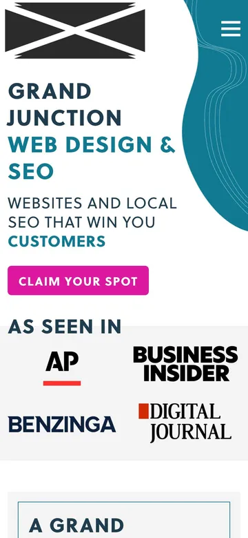 Firm B home page on a phone, with names, logos, phone numbers and faces covered