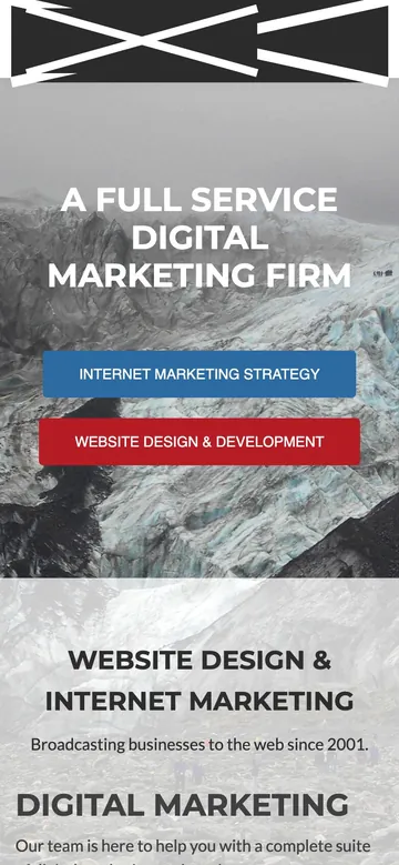 Firm D home page on a phone, with names, logos, phone numbers and faces covered