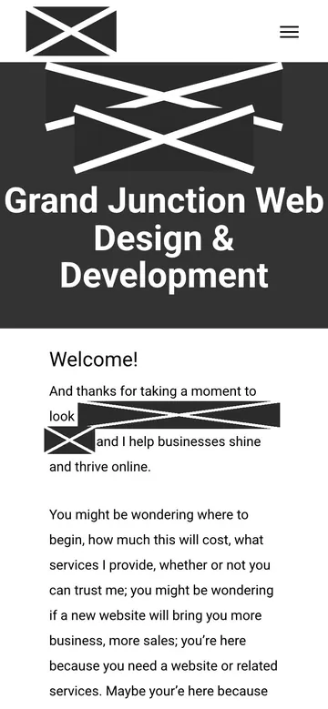 Firm L home page on a phone, with names, logos, phone numbers and faces covered